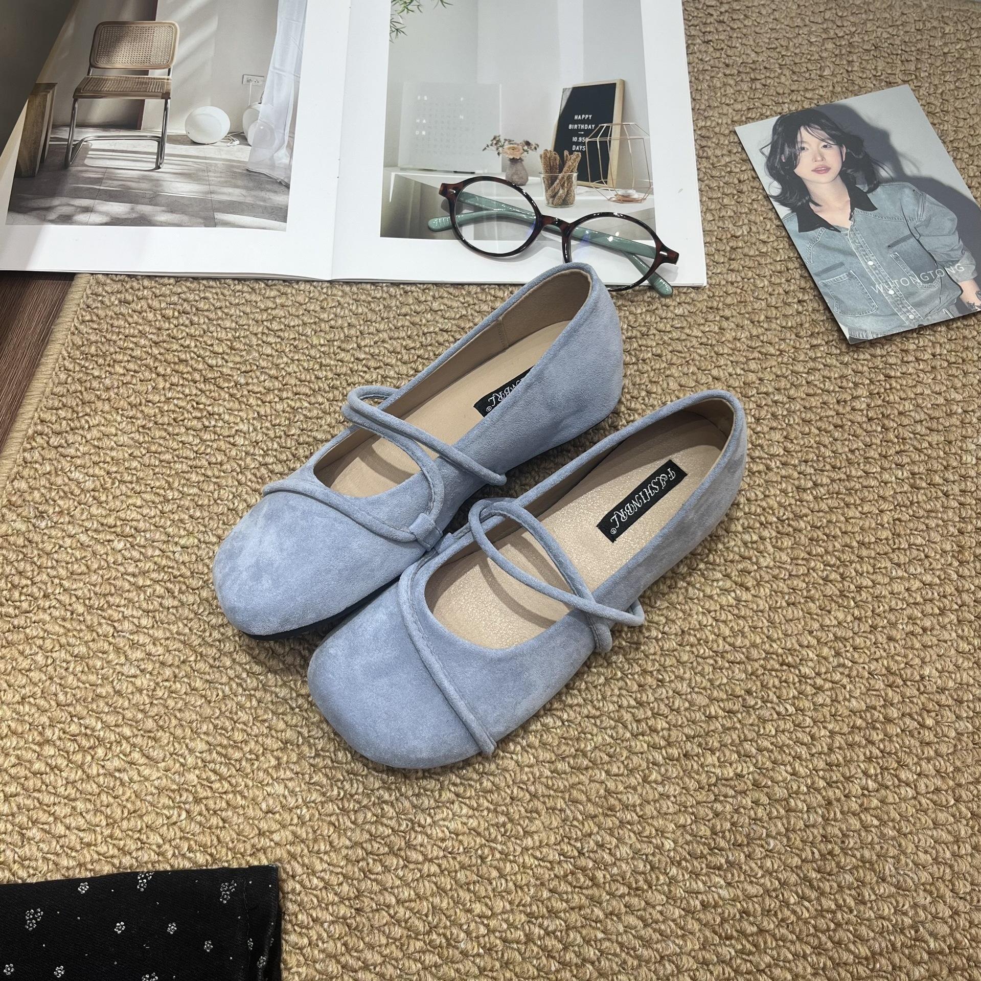 

2025 autumn retro round head inner Mary Jane shoes women s shoes gentle wind evening shoes ballet shoes 39 шампанского