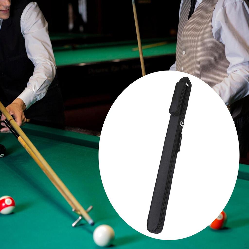 Pool Billiard Cue Sticks Resistant Organizing Storage with Zipper Pocket for 1/2 3/4 Snooker Club