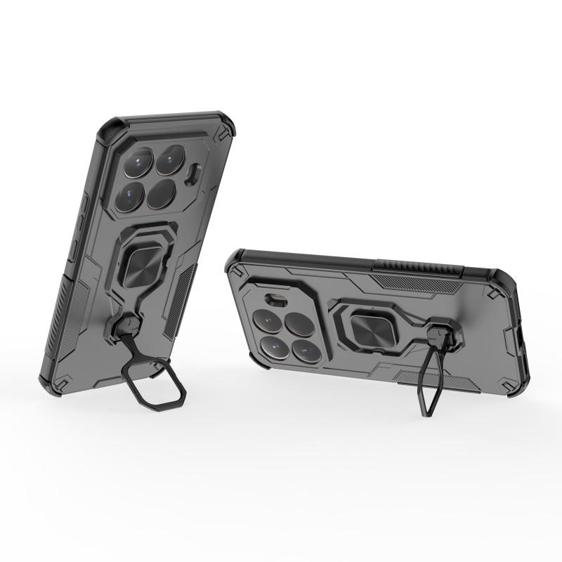 For Xiaomi 15T Pro Phone Case WANLONFENG PC TPU Back Cover Kickstand with Tempered Glass