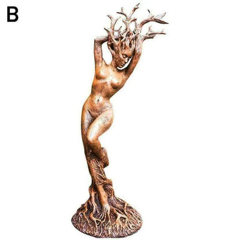 

Статуэтка лесной богини, пара, смола, настольное украшение, ремесло, садовые украшения, фигурка бога дерева, статуэтка, украшения B