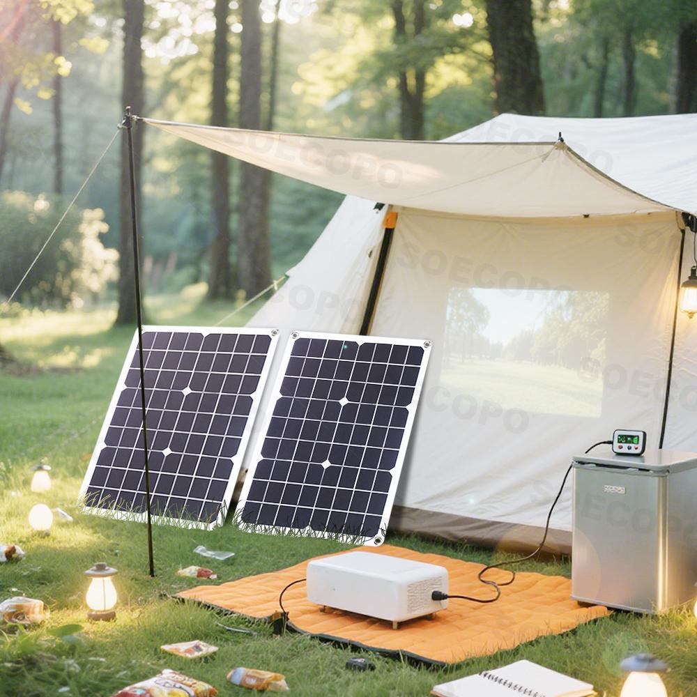 (U.S Stock ) SOECOPO Portable Solar Panel Kit 2* 18W - 500W Photovoltaic Panels for Camping Free 100A Controller USB Home Balcony 4