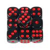 Set di 10 dadi neri rotondi da 16 mm in acrilico a 6 facce con pallini colorati per giochi da tavolo