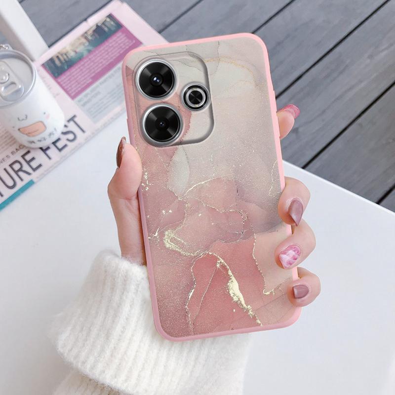 

For Redmi 13 4G Phone Case Brown Leopard Print Soft Silicone TPU Cover Colorful Marble Fundas For Xiaomi Redmi 13 Redmi13 Coque Redmi 13 4G