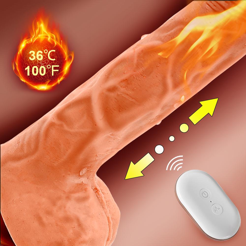 Realistické silikonové dildo pro ženy Bezdrátové narážení velkého penisu s přísavkou Pocit pokožky Vibrátor Sexuální hračky pro dospělé ženy