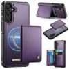 CaseMe Me80 Magnetic RFID Wallet Phone Case For Samsung Galaxy S24 FE 5G, Detachable Multi Card Slot Kickstand Anti-Theft Cover