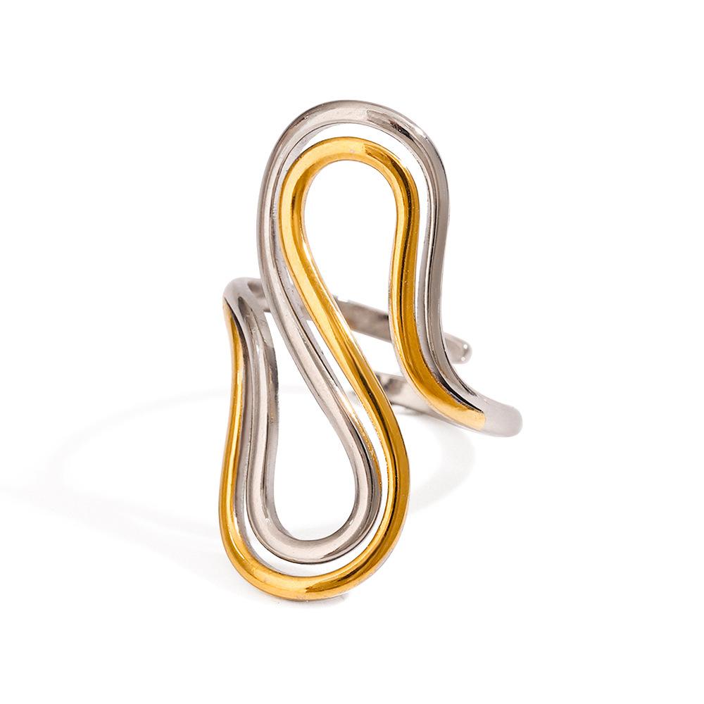 Yori Minimalist Stainless Steel Metal Open Adjustable Ring for Women Rust Proof Distinctive Jewelry Gift 2025 NEW