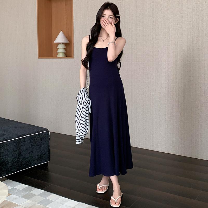 

2026 Korean Style Summer Sun Protection Cover-up + Comfy Versatile Camisole Dress Set L