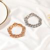 Women Rhinestone Inlaid Cuban Link Chain Bracelet  Jewelry Gift