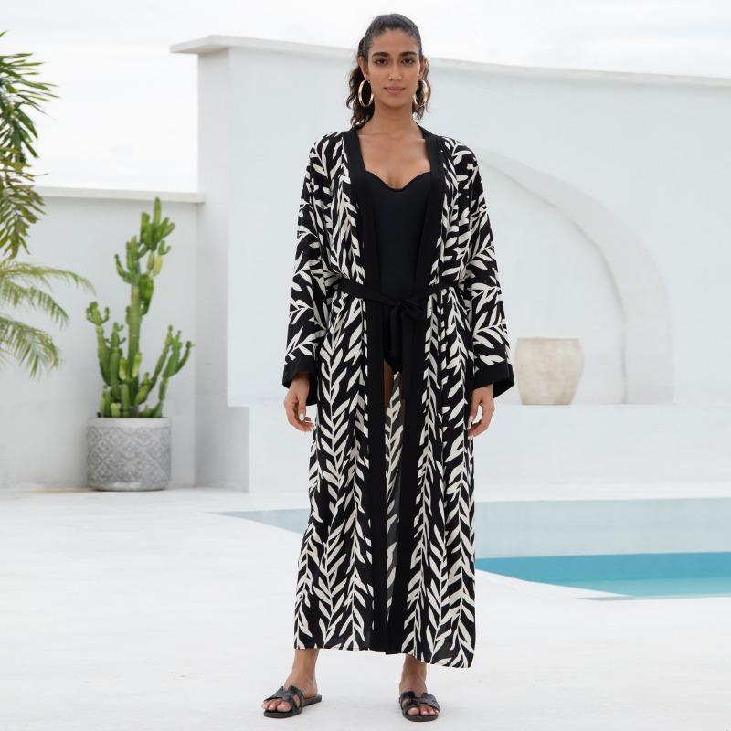 

Женская мода Весна Осень Леопардовый принт Длинный рукав Свободная талия Повседневные платья Size: One Size