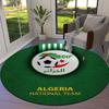 Algeria National Football Team Round Area Rug,Carpet Rug for Living Room Bedroom Sofa Playroom Decor,Non-slip Floor Mat