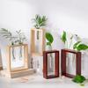 Wooden Hydroponic Flower Vase Home Decoration Flower Holder Glass Tube Vase  Living Room