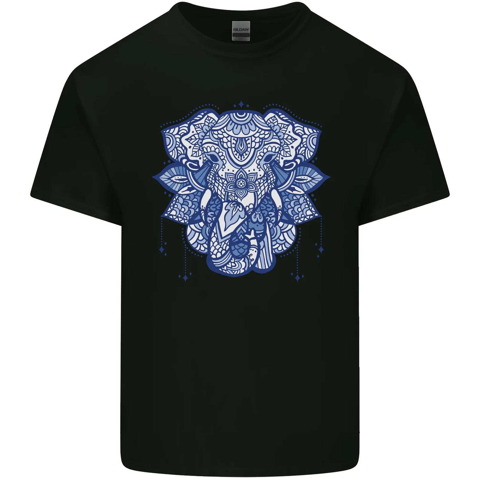 Elephant Mandala Art Kids T-Shirt Childrens 4XL