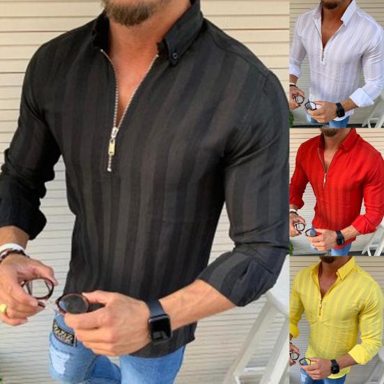 

Мягкая износостойкая повседневная молния Простая нагрудная рубашка Мужчины Топ