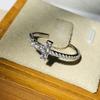 Exquisite Cross Rings With Cubic Zirconia Fashion  Color Women  Wedding Trend Accessories Statement Jewelry