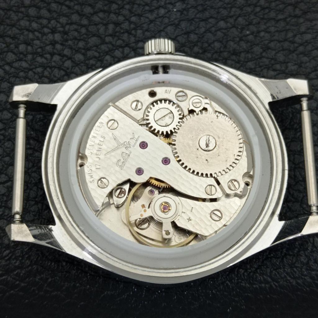 HAND-WINDING VINTAGE CAMY SWISS MENS REFURBISHED GREEN DIAL WATCH A500007-2 R151a-a500007