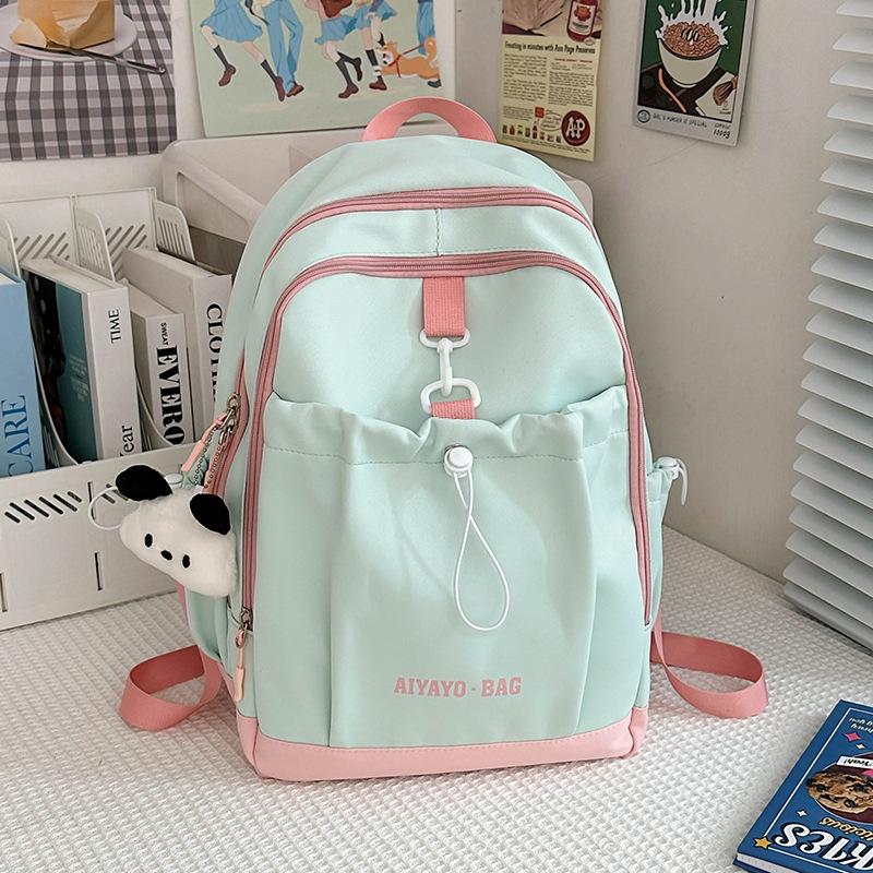 School bag student small backpack new girl travel light solid color popular small school bag high school student backpack