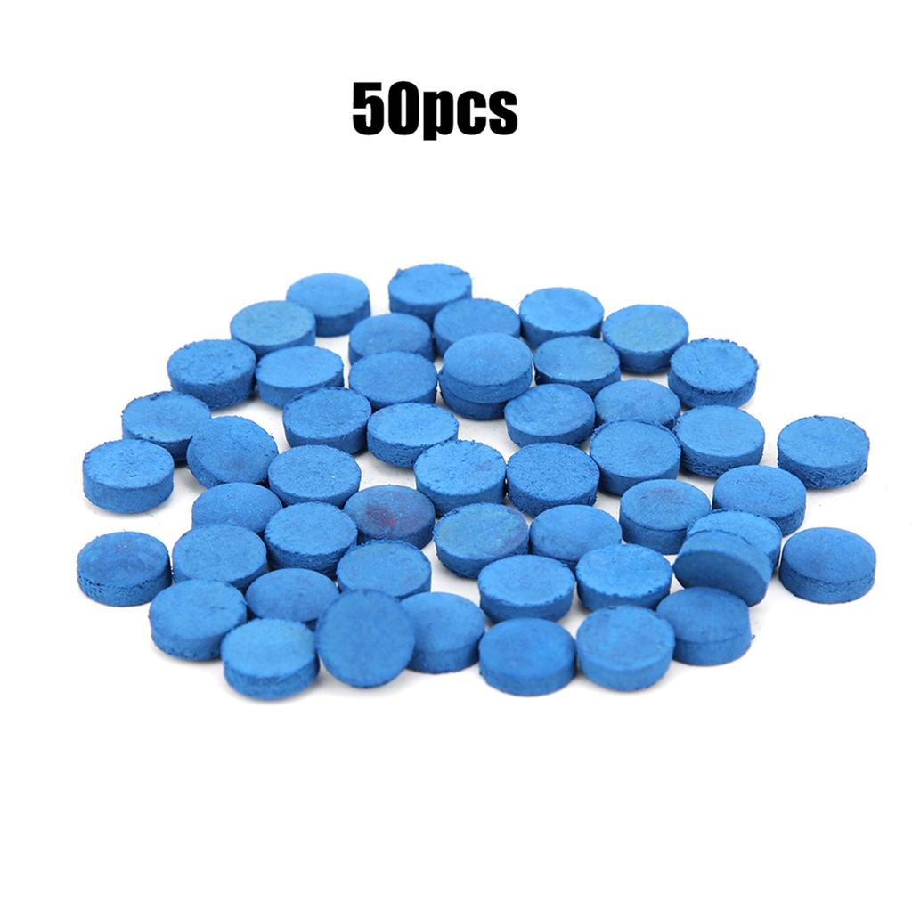 50PCS Leather Billiard Pool Cue Tips Pool Stick Replacement Accessory with Storage Box9mm