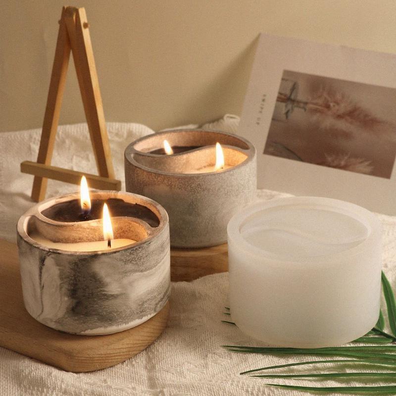 Handmade Tai Chi Aromatherapy Candle Cup Decoration Dropping Glue Mold Candle Holder Mold
