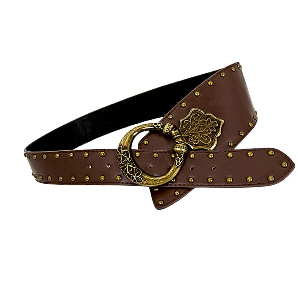 Rivet Studded PU Corset Adjustable Waistband Wide Belt Women Men Cincher Cool Waistband Punk Styles Waist Decoration