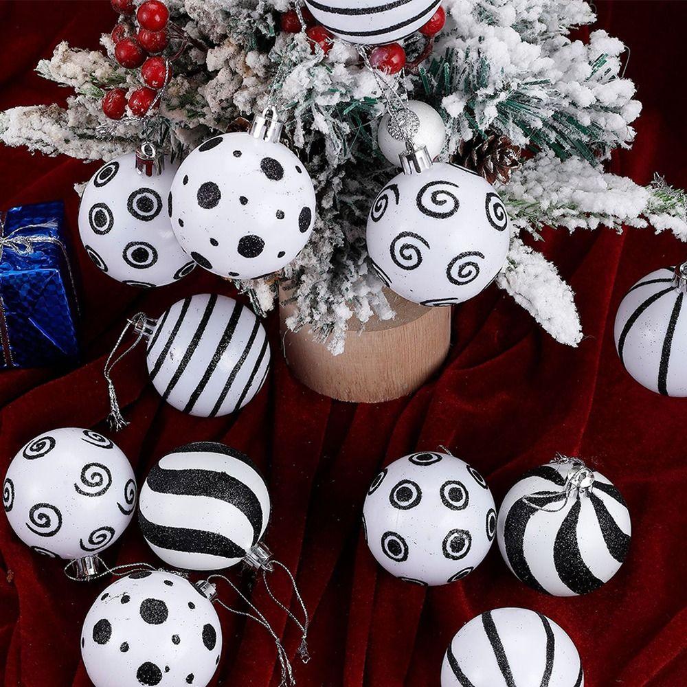 12pcs Plastic Electroplated Hanging Balls 6cm Xmas Tree Pendants  Home New Year Festival Gift