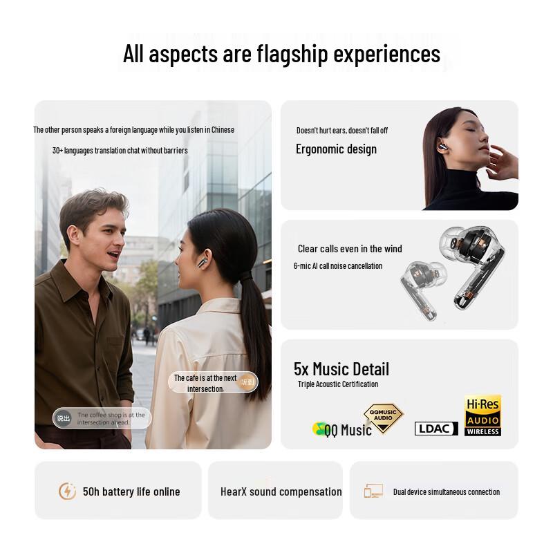 QCY N70 In-Ear Active Noise Cancelling Bluetooth Earbuds