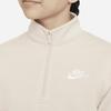 Nike Sportswear Club Fleece Logo Embroidered Half-Zip Stand Collar Sweatshirt Kids Tops Milk-White FD2930-126