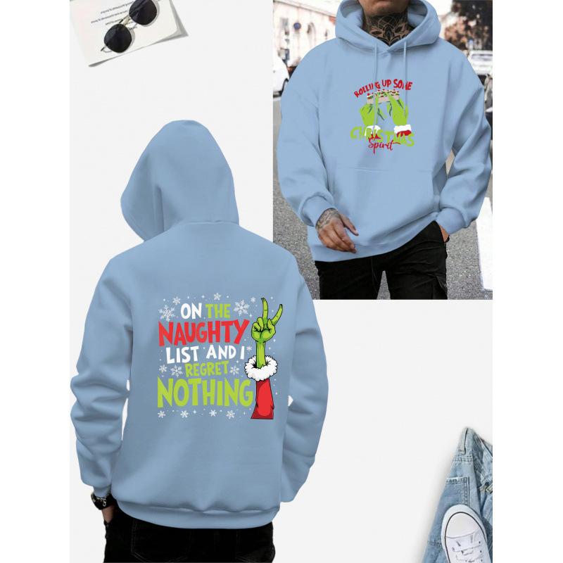 Men's casual holiday hoodie with drawstring – made of comfortable polyester, machine washable