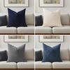 4Pcs Corduroy Throw Pillow Cover 3D Texture Plush Pillow Case Solid Color Cushion Cover