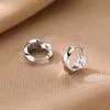 Real 925 Silver Trendy Personality Hoop Earrings for Charm Women Minimalist Fine Jewelry Geometric Accessories