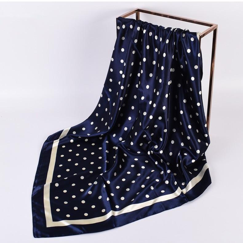 Head Scarf Women Luxury Brand 90×90cm Silk Square Scarf Satin Bandana Cheveux Soft Neckerchief Hijab Hair Scarves For Ladies