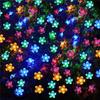 Warm white petal light cherry blossom light waterproof solar LED string light, garden decoration outdoor light wedding Christmas party