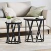 Coffee Table Set of 2 Black Oak Effect Engineered Wood and Steel