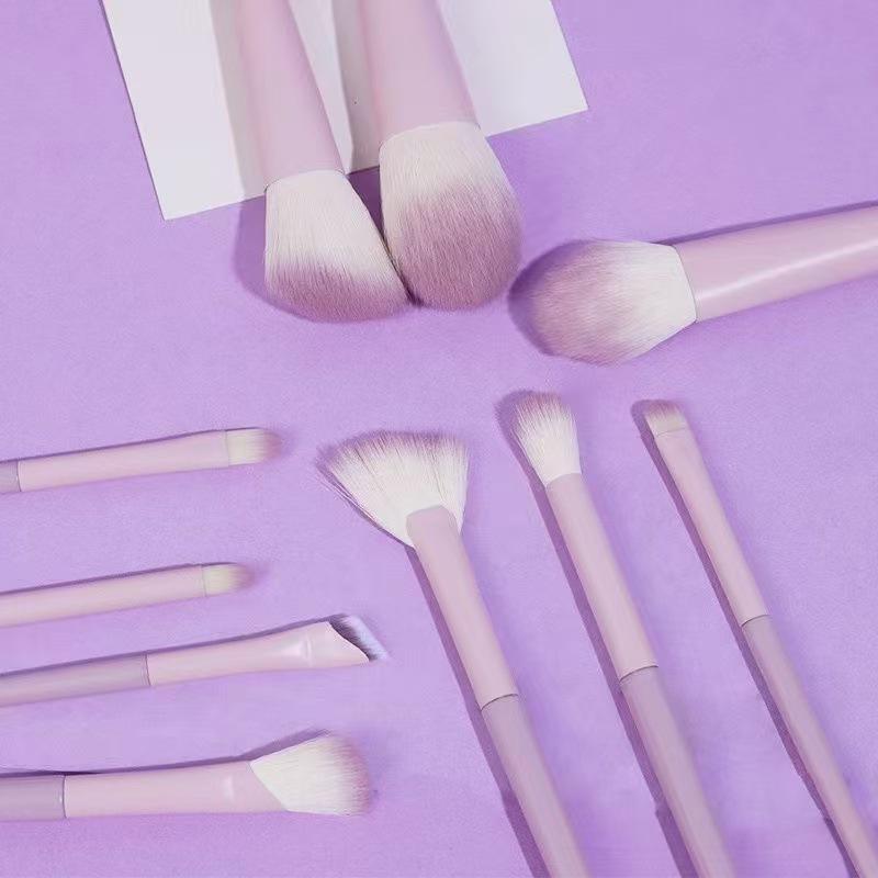 Cross Star Dai Zi 10-Piece Makeup Brush Set: Eyeliner, Nose Shadow, and Beginner Brushes in Milk Purple