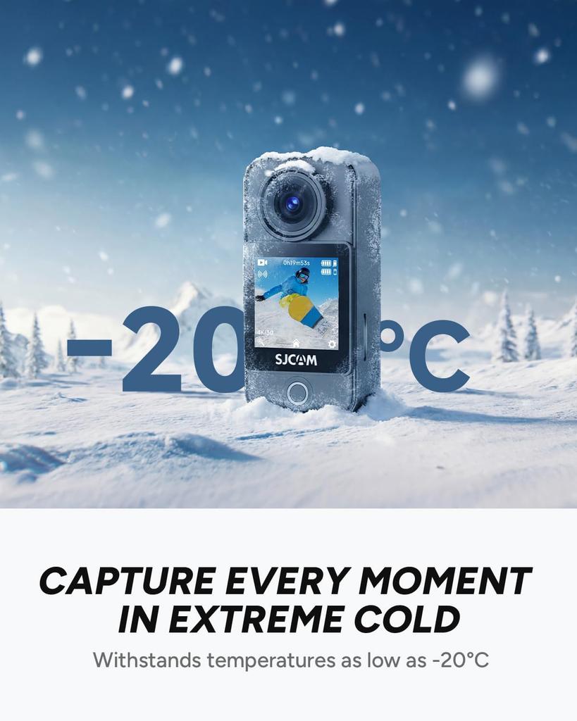 SJCAM C400 Pocket 4K Vlogging Camera Waterproof to 30M Battery Life Dual Touchscreen POV Camera 8x Zoom Wearable Body Cam 7-Hour