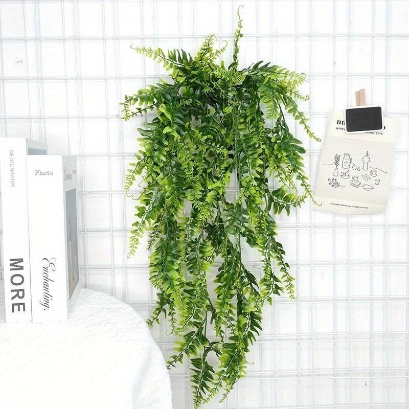 3/5Pcs Persian Fern Leaves Hanging Artificial Plant Plastic Vine Grass for Home Garden Room Decor Wedding Party Wall Decoration