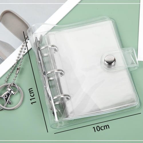 Seimeinoki Cute Korean-Style Transparent Trading Card Case, 3-Pack, Collectible Book, Holds 25 3-inch Photos, Mini Album, Loose-Leaf Binder with Keych