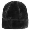 Thick Outdoor Warm Winter Hat Men Black Fur Leather Russian Male Windproof Snow Ski Cap Fleece Lined LS