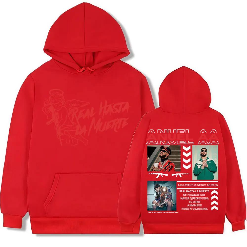 Rapper Anuel AA Real Hasta La Muerte Neue Sweatshirts Herren Damen Harajuku Gothic Retro Hoodie Lässig Gemütlich Locker Hoodies Streetwear