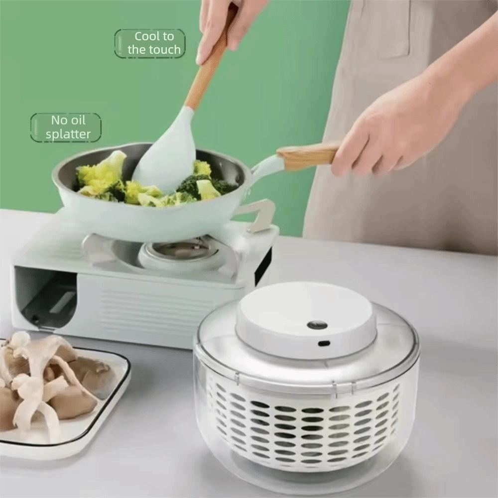 Automatic Salad Spinner Wet Separation Drain Basket Automatic Fruit Vegetable Dryer Kitchen