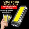 LED COB Work Light 2×18650 Camping Torch Light Magnetic Flashlight  Outdoor Night Lighting