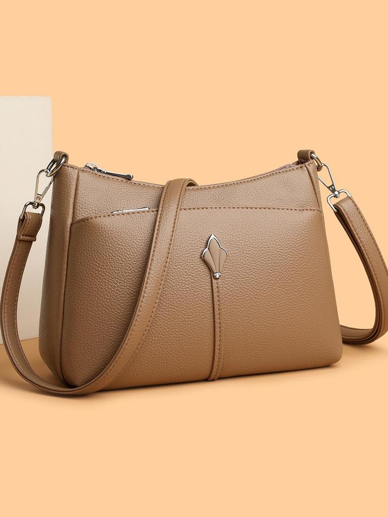 Autumn/Winter Soft Leather Multi-layer Shoulder/Crossbody Bag for Women - Versatile and Spacious Design