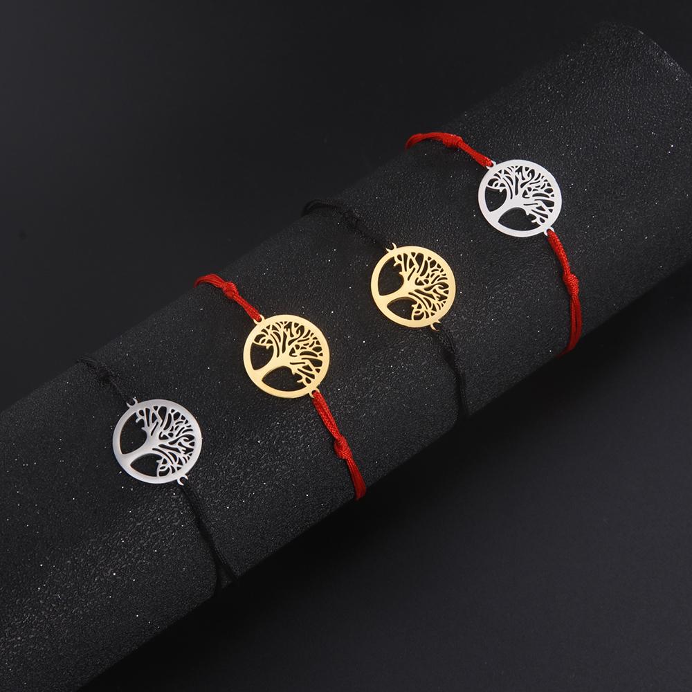 Dawapara Tree of Life Bracelet for Women Positive Energy Growth and Strength Amulet Stainless Steel Minimalist Couple Jewelry