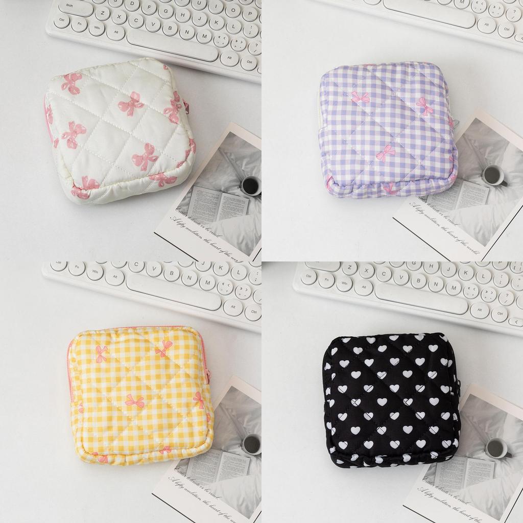 Classic Heart Makeup Bag With Cotton Material Portable Travel Organizer For Daily Use