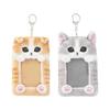 Adorable Plush Cat Keychain With Cute Cat Id Holder And Soft Short Plush