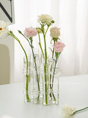 Creative Simple Clear Glass Vase Tubes Set Hanging Flower Arrangement Holder Transparent  Plant Container Home Room Decoration