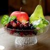 Youde Japanese Style Hammered Glass Fruit Plate Set (Gold Rim)