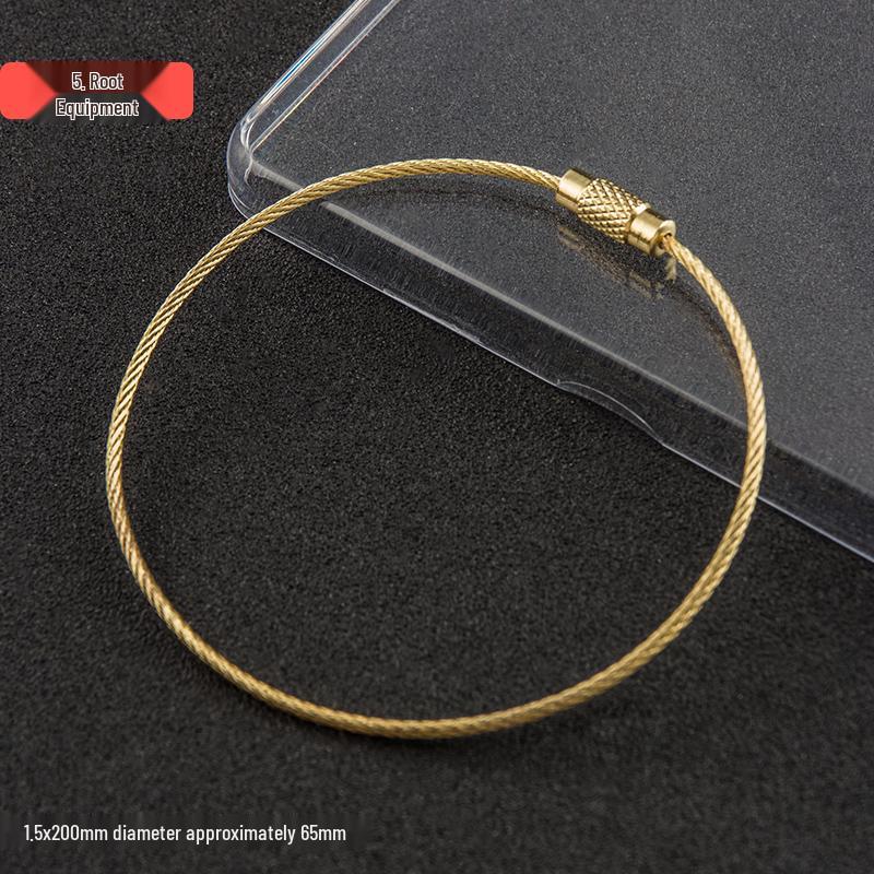 Set of 5 Gold Steel Wire Keychain Rings: Creative, Simple DIY Accessories