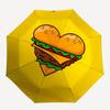 1pc Heart Burger Automatic Open/Close Umbrella - Compact Travel Umbrella with 8-Rib Durable Frame, Lightweight & Portable Design z19