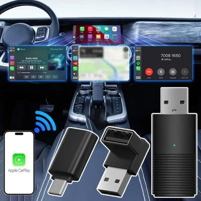 Kabelloser CarPlay-Adapter, Auto-USB-Steckeradapter, kabelgebundener CarPlay-zu-kabelloser Verbindungsadapter für Autos ab 2016 und iOS 10+