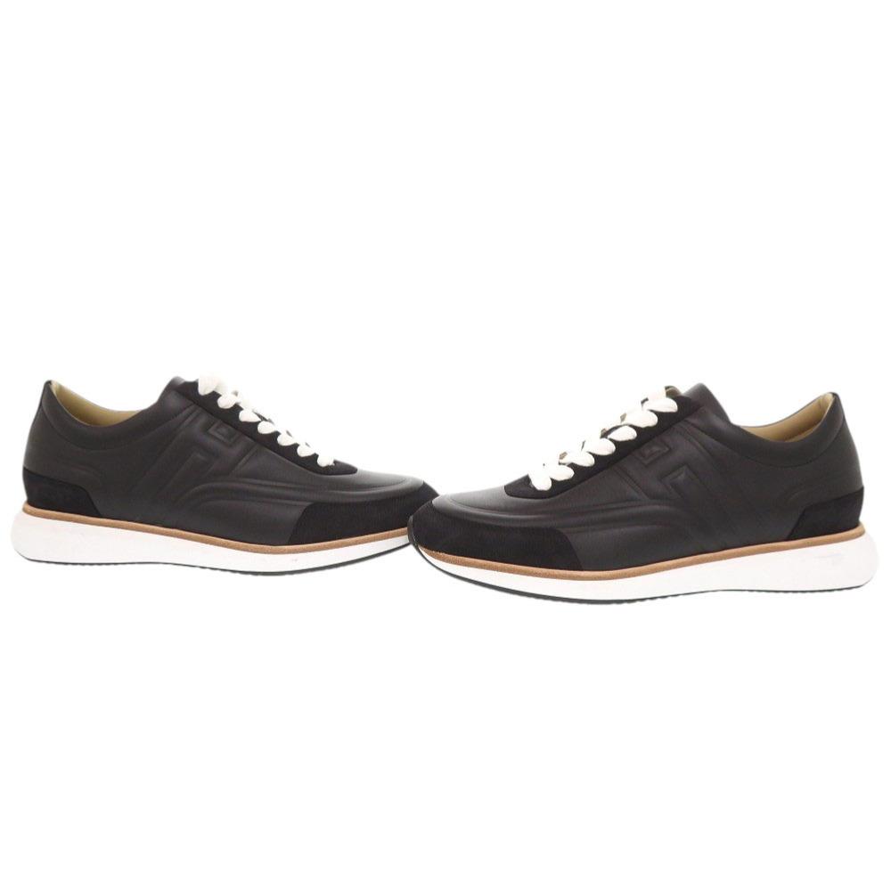 Used AUTHENTIC HERMES EASY Sneakers Black Calf Leather